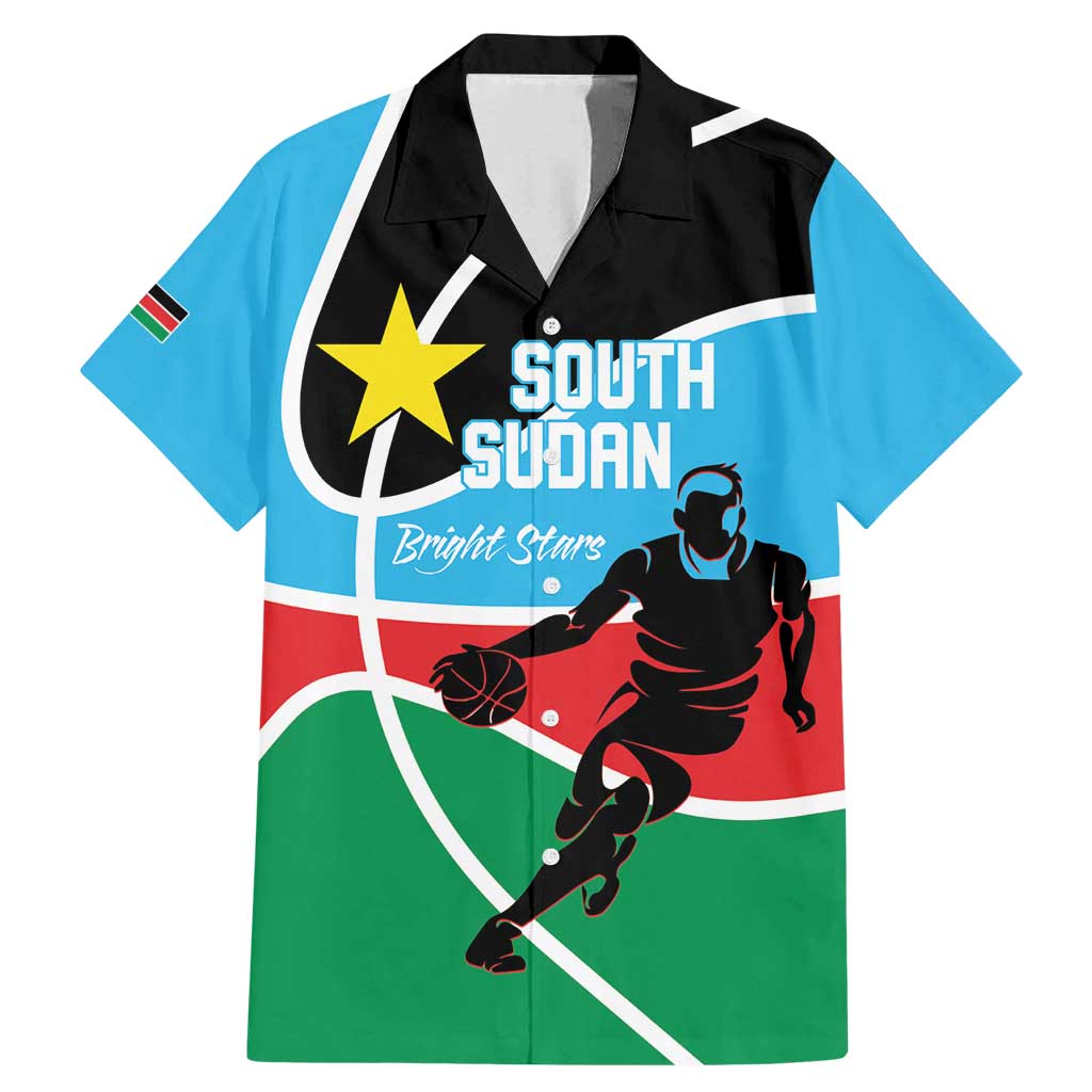 South Sudan Basketball Custom Family Matching Mermaid Dress and Hawaiian Shirt Come On Bright Stars - Wonder Print Shop