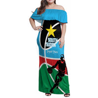 South Sudan Basketball Custom Family Matching Off Shoulder Maxi Dress and Hawaiian Shirt Come On Bright Stars - Wonder Print Shop