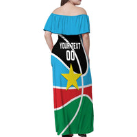 South Sudan Basketball Custom Family Matching Off Shoulder Maxi Dress and Hawaiian Shirt Come On Bright Stars - Wonder Print Shop