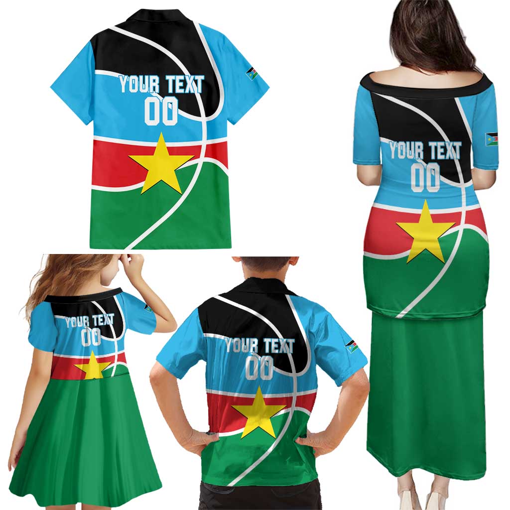 South Sudan Basketball Custom Family Matching Puletasi and Hawaiian Shirt Come On Bright Stars - Wonder Print Shop