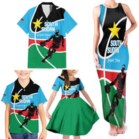 South Sudan Basketball Custom Family Matching Tank Maxi Dress and Hawaiian Shirt Come On Bright Stars - Wonder Print Shop
