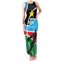 South Sudan Basketball Custom Family Matching Tank Maxi Dress and Hawaiian Shirt Come On Bright Stars - Wonder Print Shop