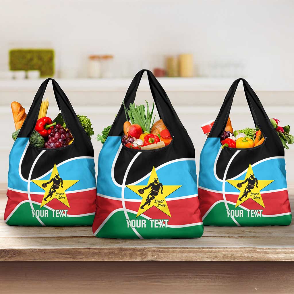 South Sudan Basketball Custom Grocery Bag Come On Bright Stars - Wonder Print Shop