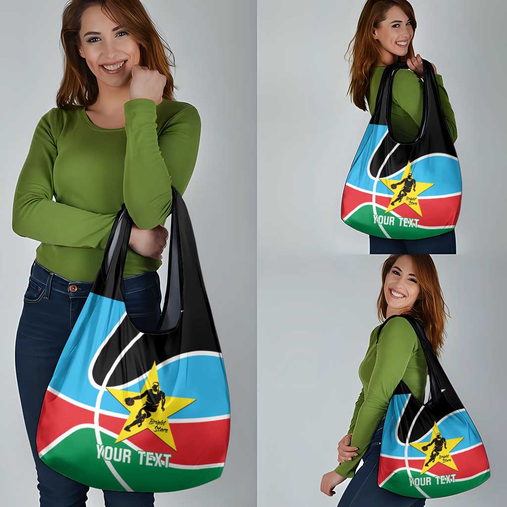 South Sudan Basketball Custom Grocery Bag Come On Bright Stars - Wonder Print Shop