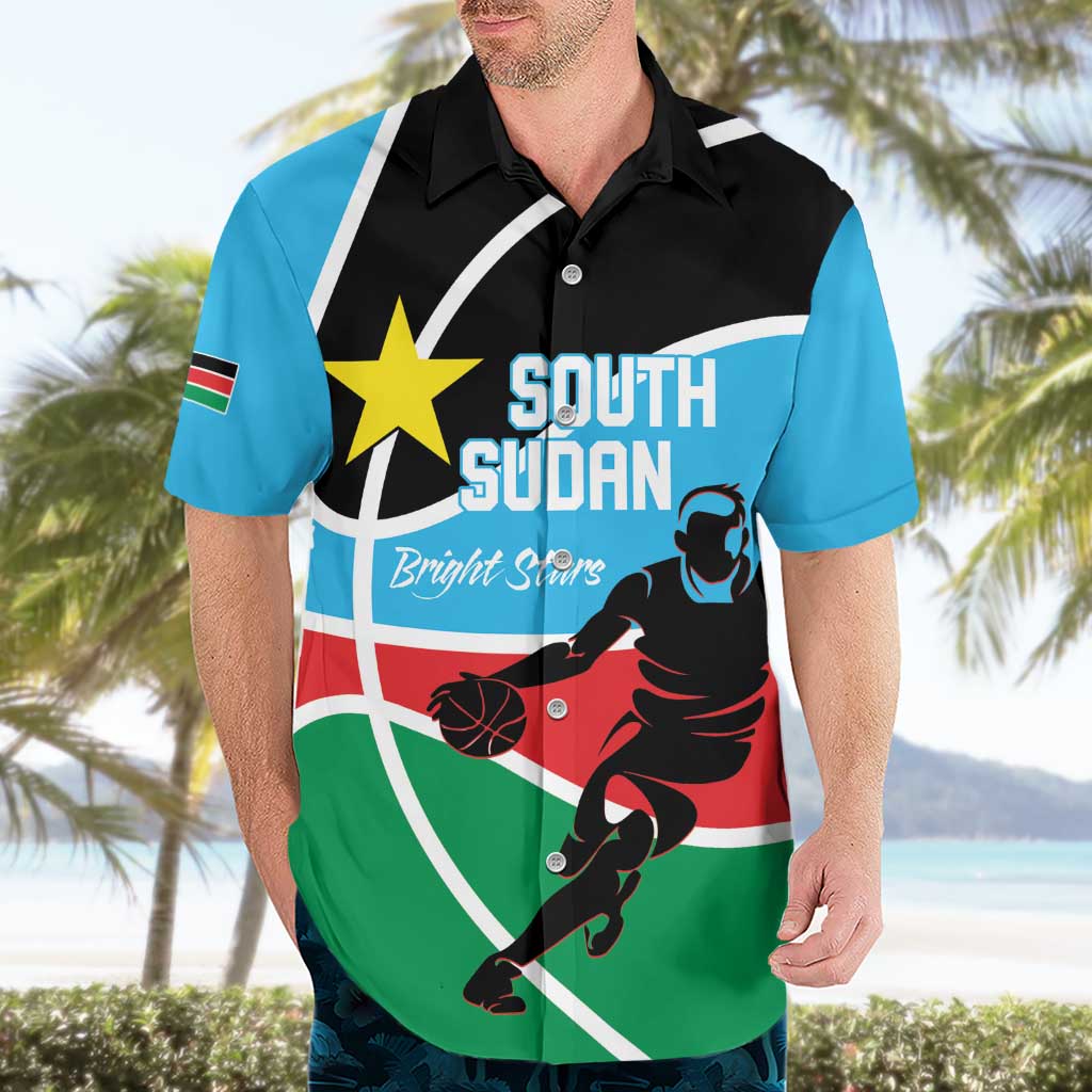 South Sudan Basketball Custom Hawaiian Shirt Come On Bright Stars - Wonder Print Shop