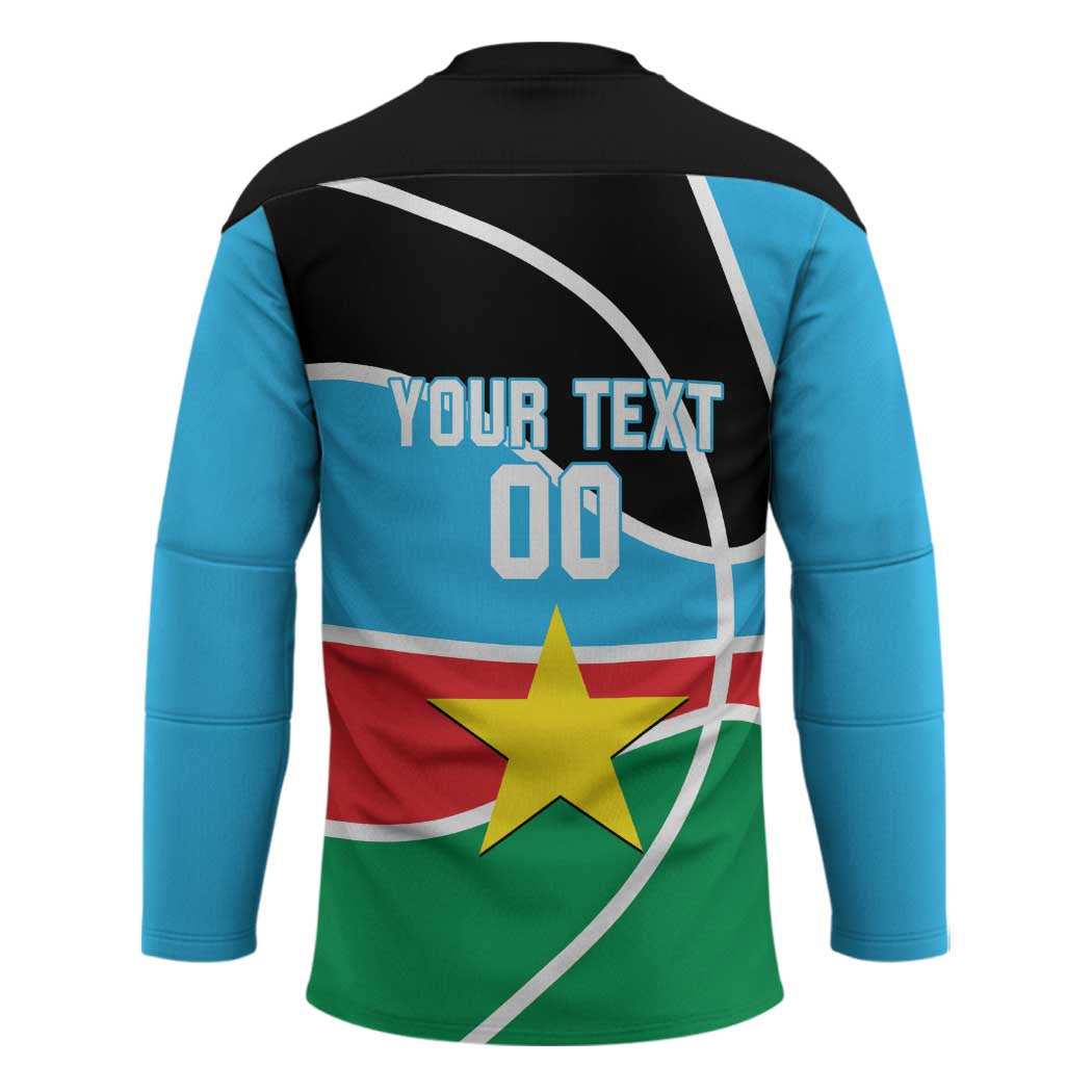 South Sudan Basketball Custom Hockey Jersey Come On Bright Stars - Wonder Print Shop