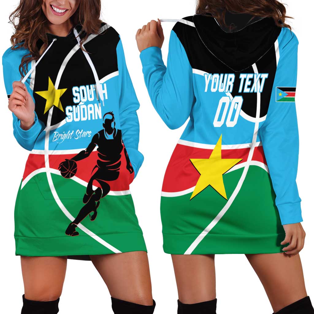 South Sudan Basketball Custom Hoodie Dress Come On Bright Stars - Wonder Print Shop