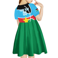 South Sudan Basketball Custom Kid Short Sleeve Dress Come On Bright Stars - Wonder Print Shop