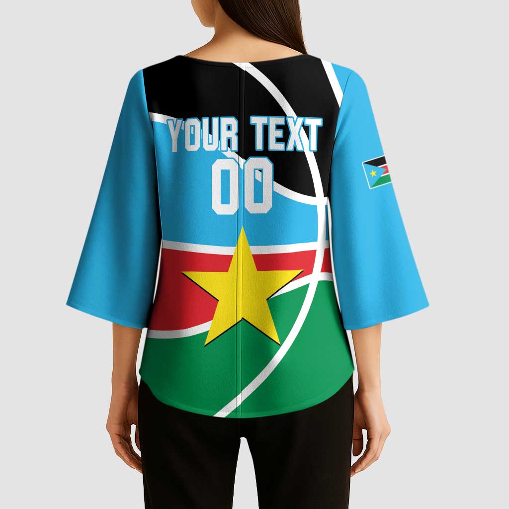 South Sudan Basketball Custom Kimono Sleeve Blouse Come On Bright Stars - Wonder Print Shop