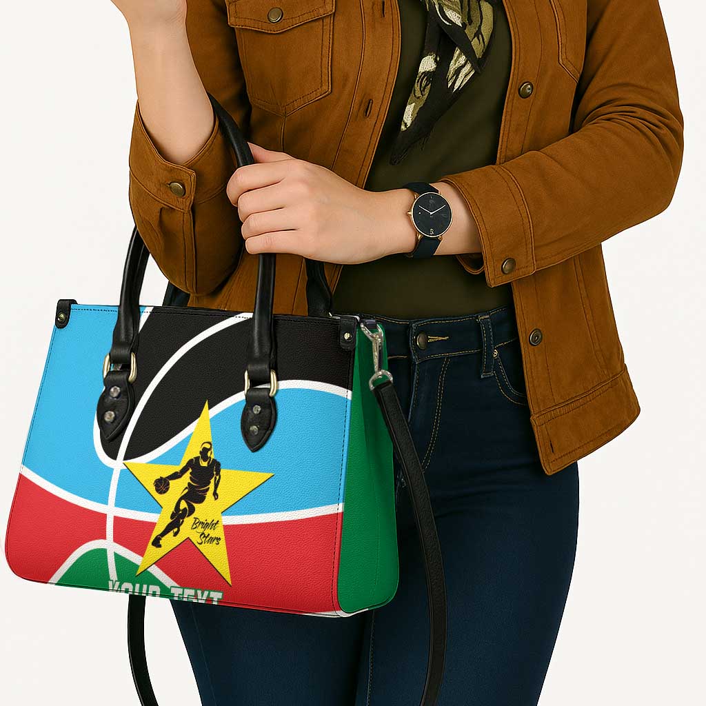 South Sudan Basketball Custom Leather Bag Come On Bright Stars - Wonder Print Shop