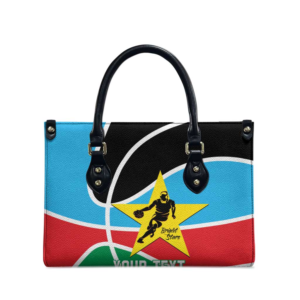 South Sudan Basketball Custom Leather Bag Come On Bright Stars - Wonder Print Shop