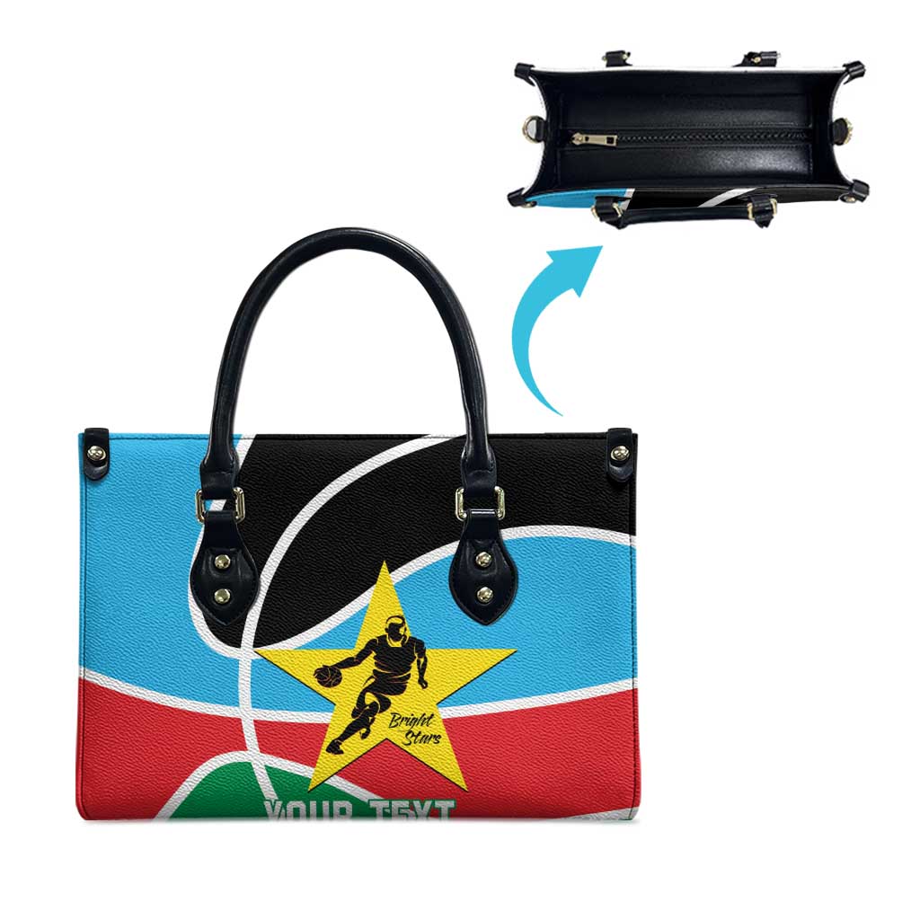 South Sudan Basketball Custom Leather Bag Come On Bright Stars - Wonder Print Shop