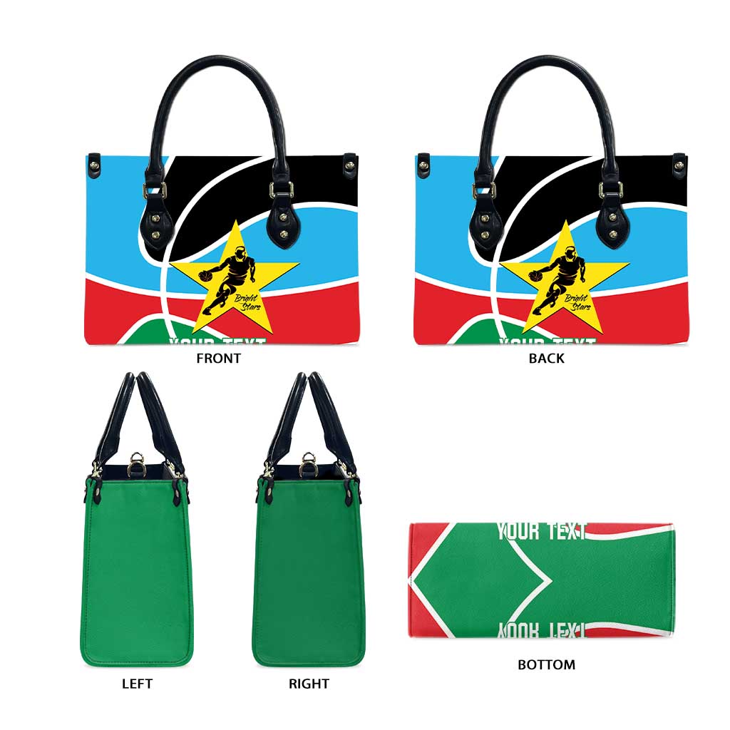 South Sudan Basketball Custom Leather Bag Come On Bright Stars - Wonder Print Shop