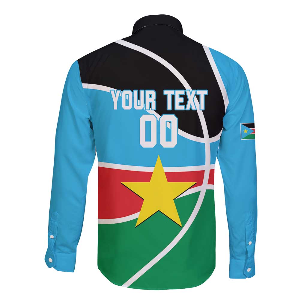 South Sudan Basketball Custom Long Sleeve Button Shirt Come On Bright Stars - Wonder Print Shop
