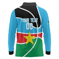 South Sudan Basketball Custom Long Sleeve Polo Shirt Come On Bright Stars - Wonder Print Shop