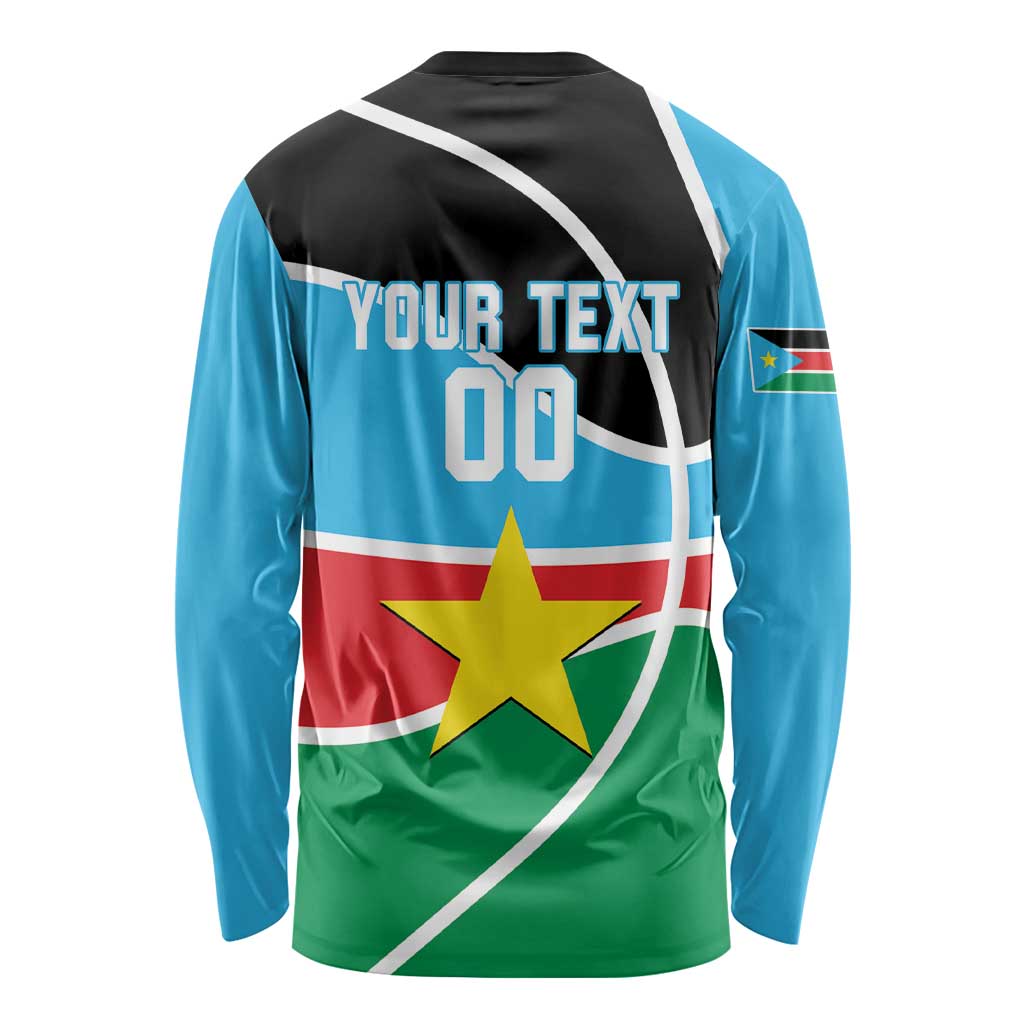 South Sudan Basketball Custom Long Sleeve Shirt Come On Bright Stars - Wonder Print Shop