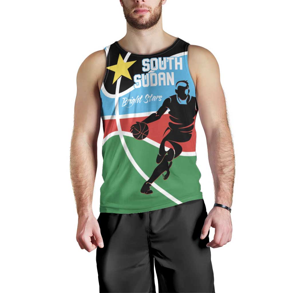 South Sudan Basketball Custom Men Tank Top Come On Bright Stars - Wonder Print Shop