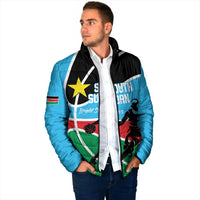 South Sudan Basketball Custom Padded Jacket Come On Bright Stars - Wonder Print Shop