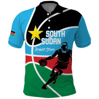 South Sudan Basketball Custom Polo Shirt Come On Bright Stars - Wonder Print Shop