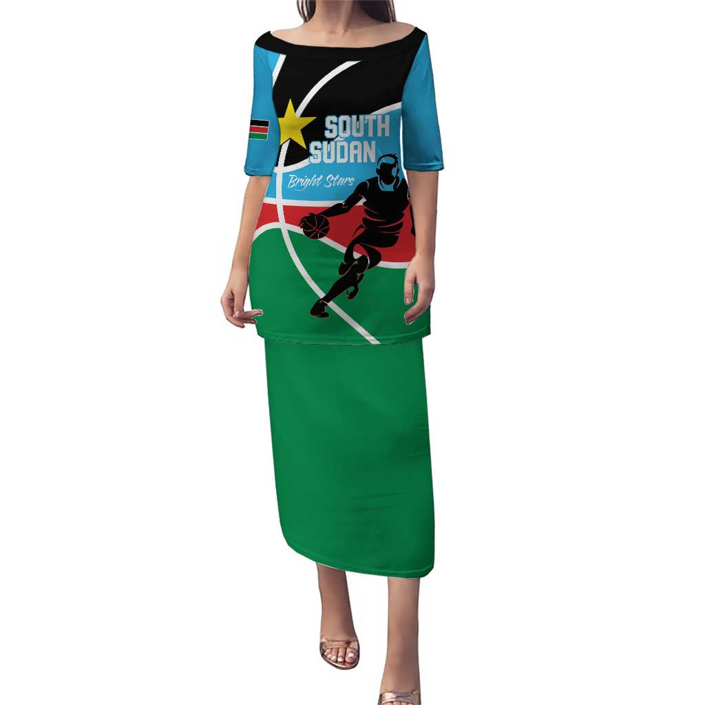 South Sudan Basketball Custom Puletasi Come On Bright Stars - Wonder Print Shop