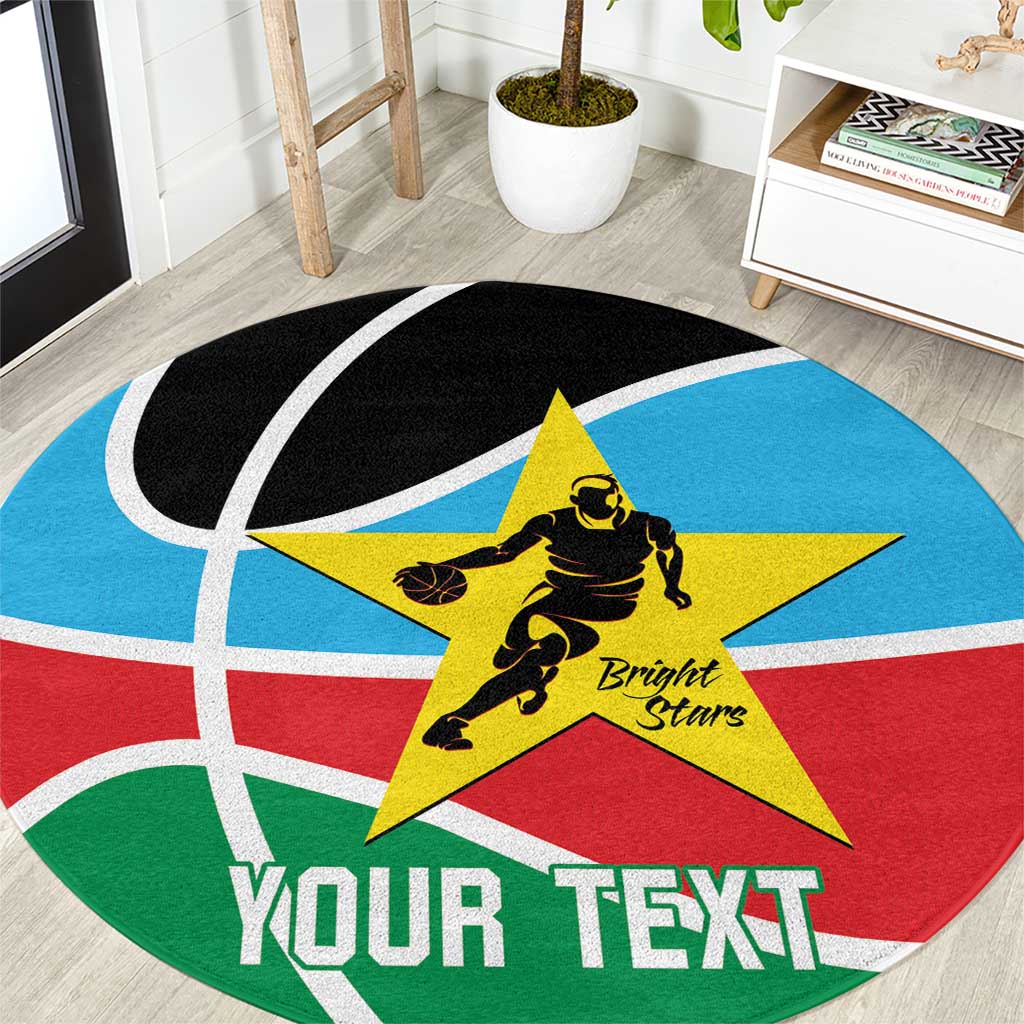 South Sudan Basketball Custom Round Carpet Come On Bright Stars - Wonder Print Shop