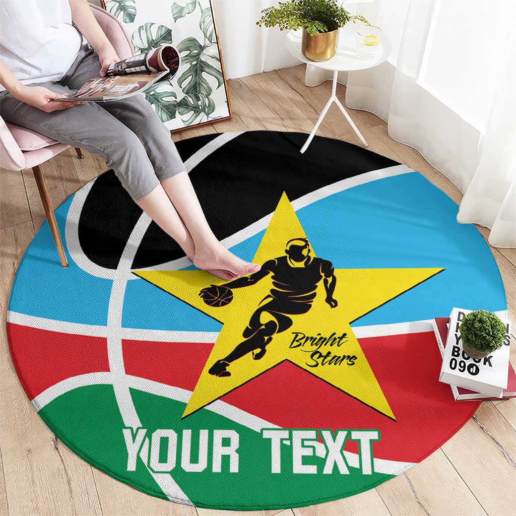 South Sudan Basketball Custom Round Carpet Come On Bright Stars - Wonder Print Shop