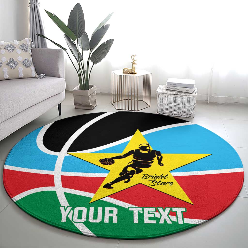 South Sudan Basketball Custom Round Carpet Come On Bright Stars - Wonder Print Shop