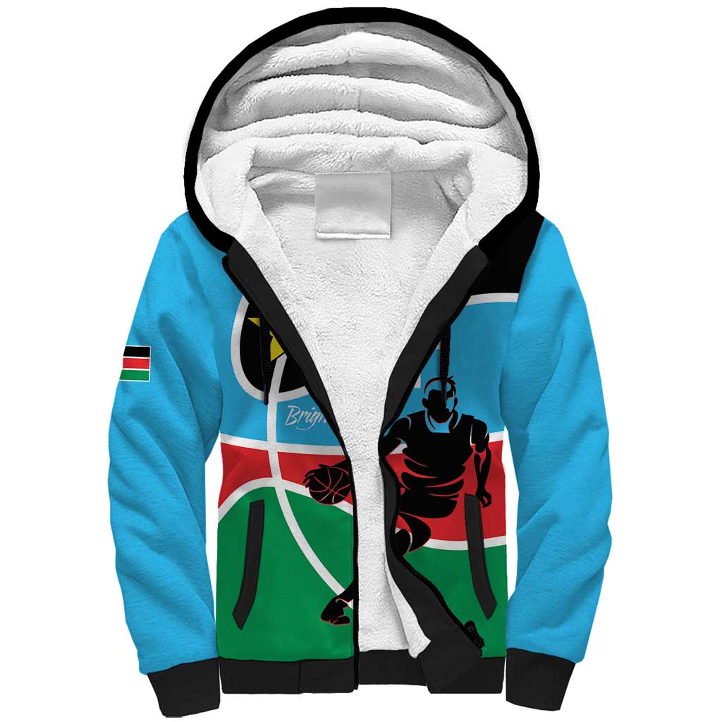 South Sudan Basketball Custom Sherpa Hoodie Come On Bright Stars - Wonder Print Shop
