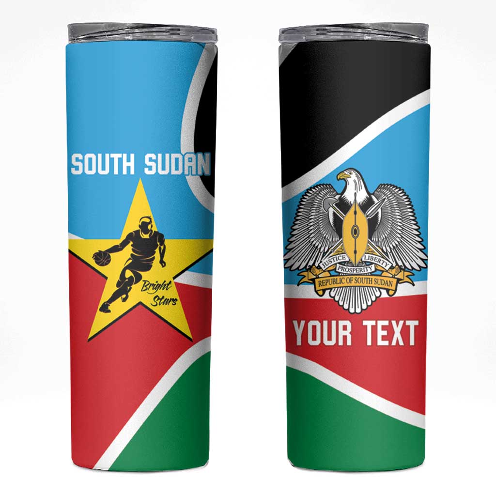 South Sudan Basketball Custom Skinny Tumbler Come On Bright Stars - Wonder Print Shop
