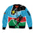 South Sudan Basketball Custom Sleeve Zip Bomber Jacket Come On Bright Stars - Wonder Print Shop