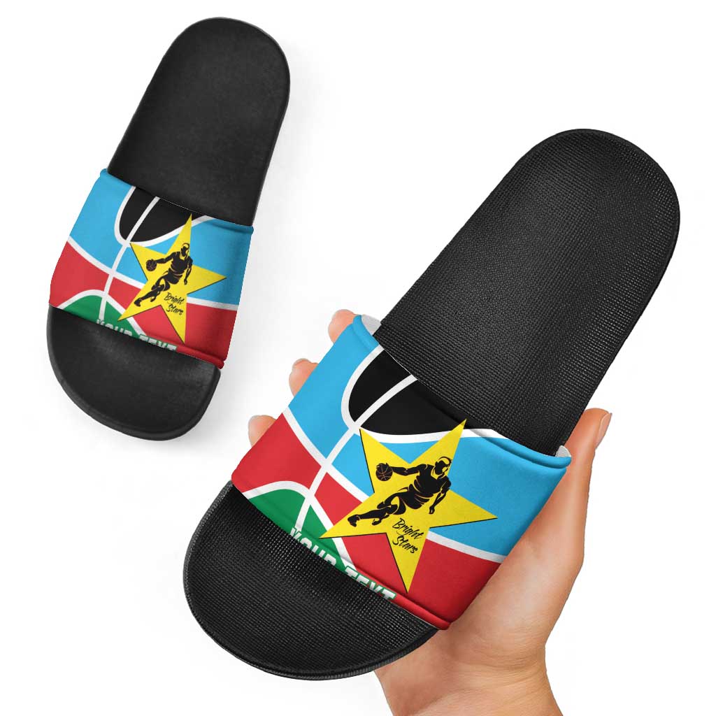 South Sudan Basketball Custom Slide Sandals Come On Bright Stars - Wonder Print Shop