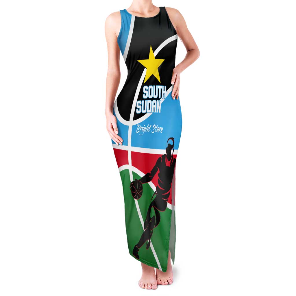 South Sudan Basketball Custom Tank Maxi Dress Come On Bright Stars - Wonder Print Shop