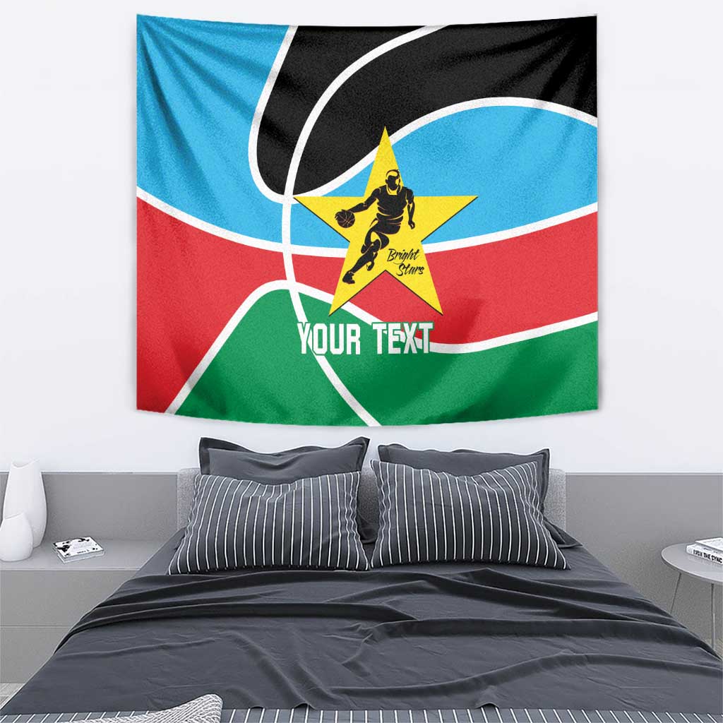 South Sudan Basketball Custom Tapestry Come On Bright Stars - Wonder Print Shop