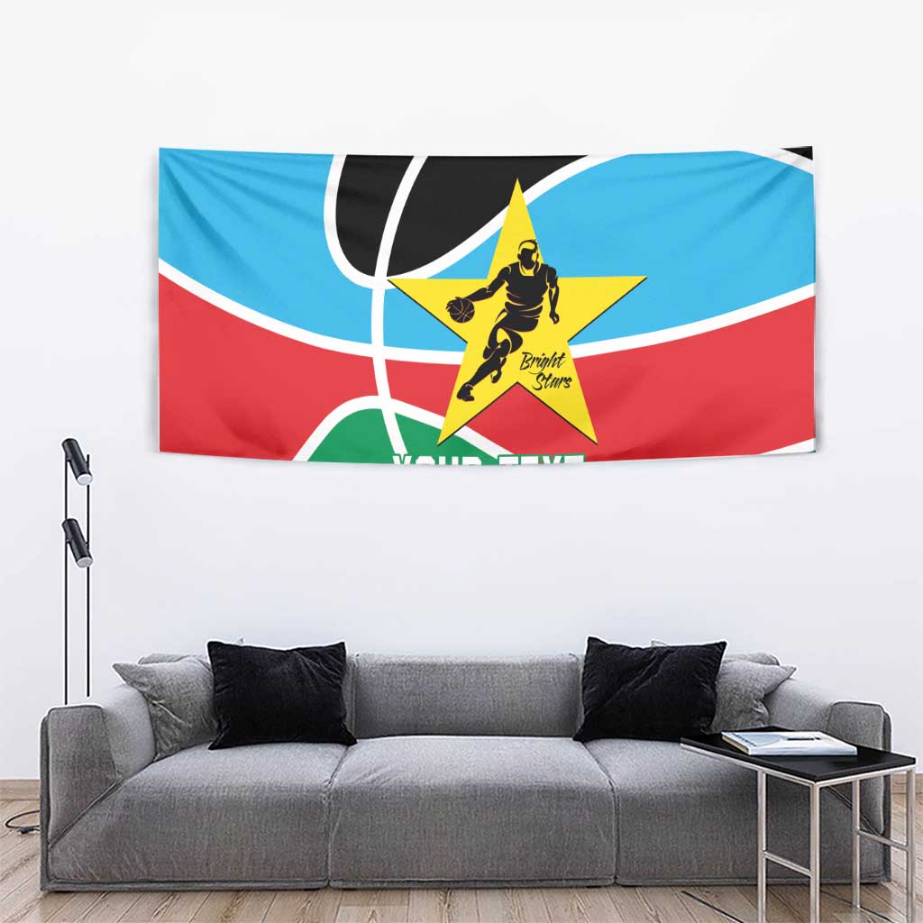 South Sudan Basketball Custom Tapestry Come On Bright Stars - Wonder Print Shop