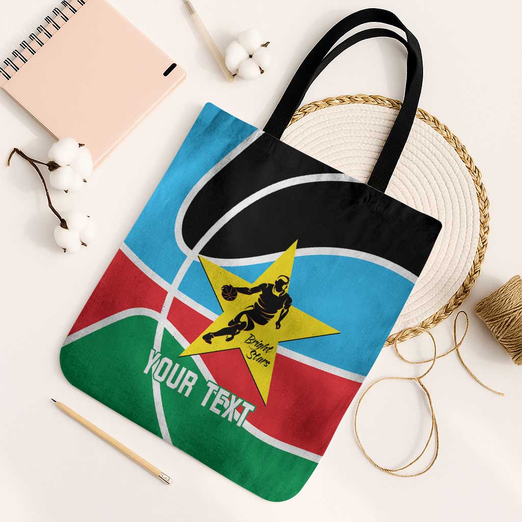 South Sudan Basketball Custom Tote Bag Come On Bright Stars - Wonder Print Shop