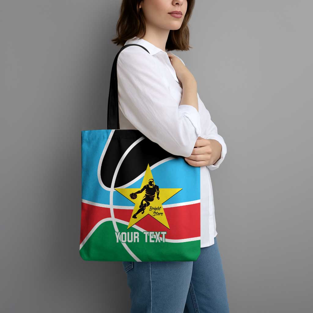 South Sudan Basketball Custom Tote Bag Come On Bright Stars - Wonder Print Shop