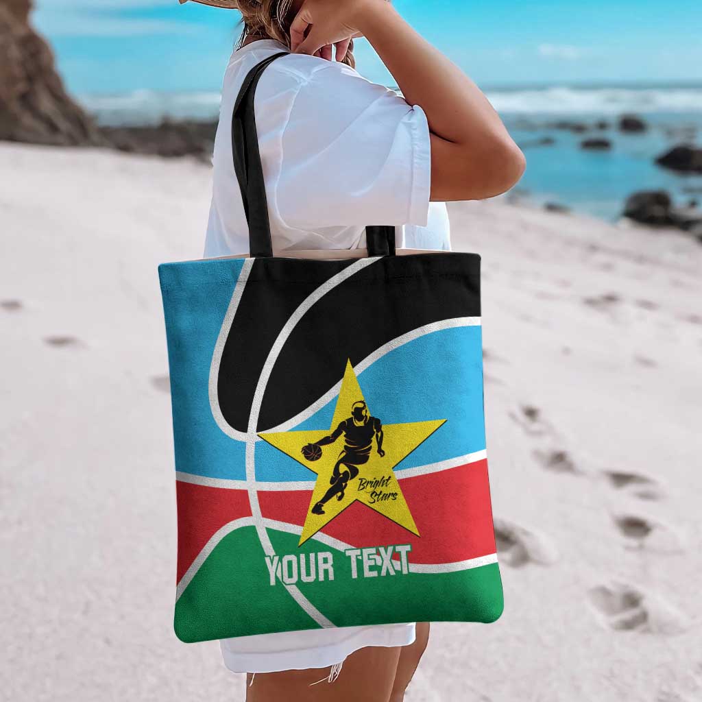 South Sudan Basketball Custom Tote Bag Come On Bright Stars - Wonder Print Shop