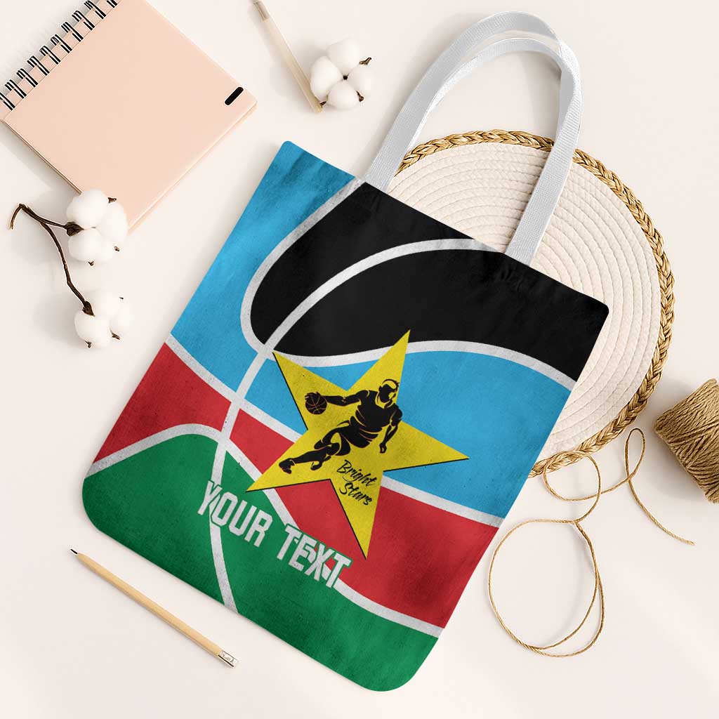 South Sudan Basketball Custom Tote Bag Come On Bright Stars - Wonder Print Shop