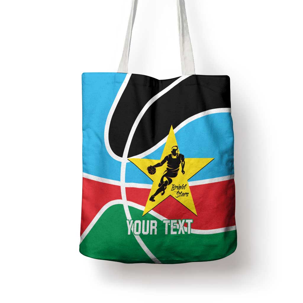 South Sudan Basketball Custom Tote Bag Come On Bright Stars - Wonder Print Shop