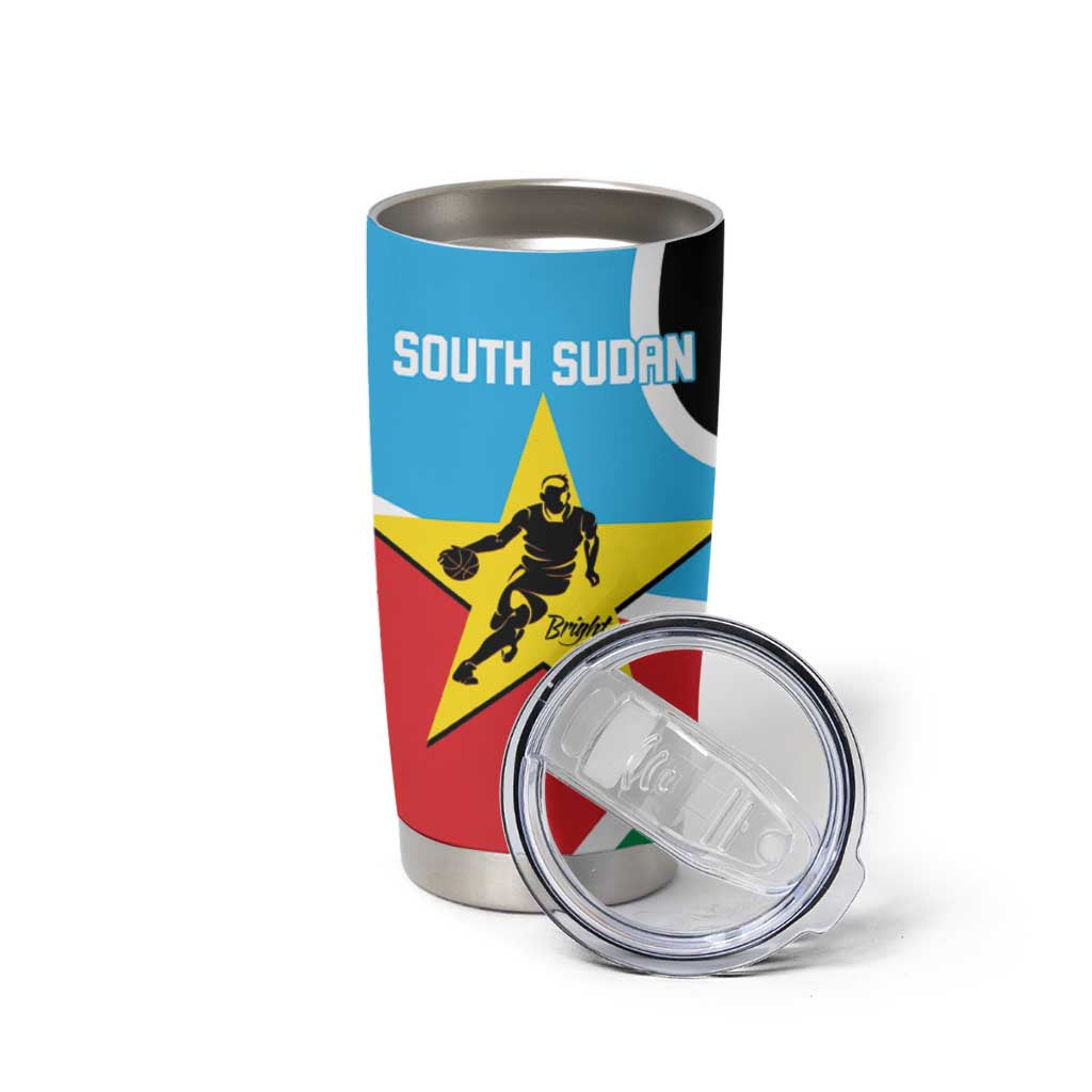 South Sudan Basketball Custom Tumbler Cup Come On Bright Stars - Wonder Print Shop