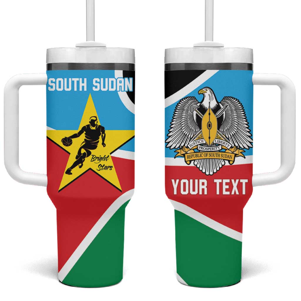 South Sudan Basketball Custom Tumbler With Handle Come On Bright Stars - Wonder Print Shop