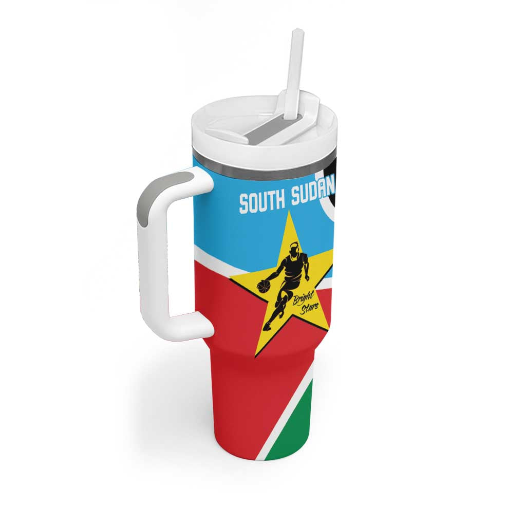 South Sudan Basketball Custom Tumbler With Handle Come On Bright Stars - Wonder Print Shop