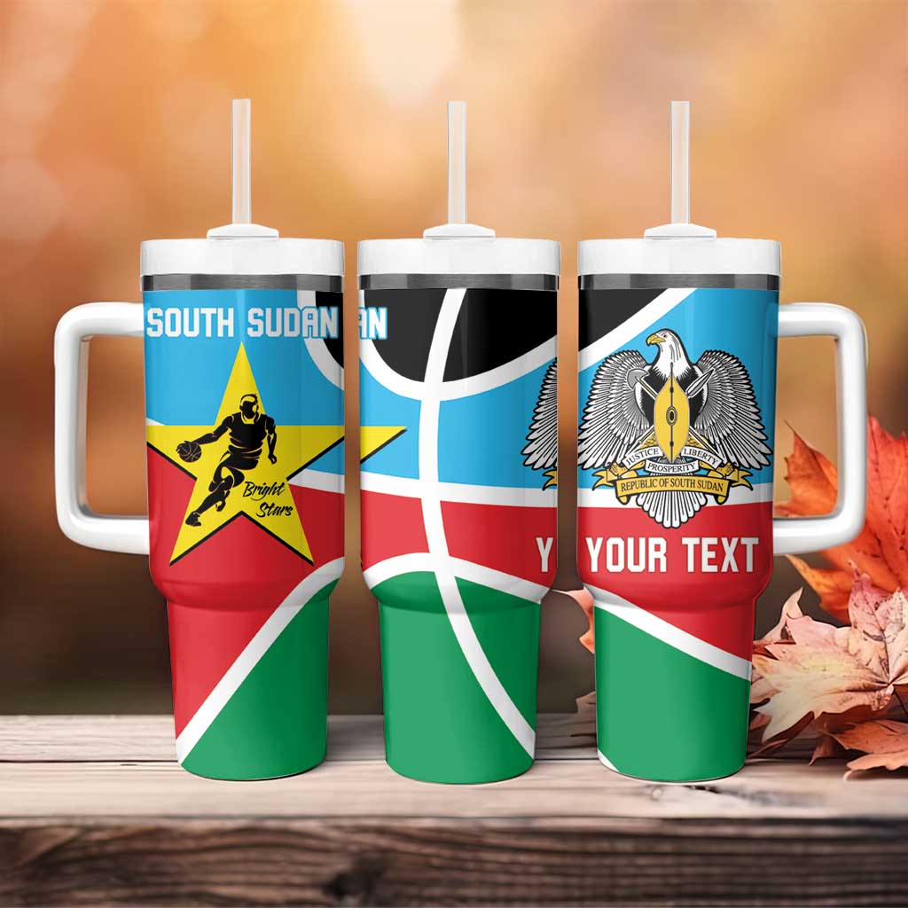 South Sudan Basketball Custom Tumbler With Handle Come On Bright Stars - Wonder Print Shop