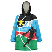South Sudan Basketball Custom Wearable Blanket Hoodie Come On Bright Stars - Wonder Print Shop