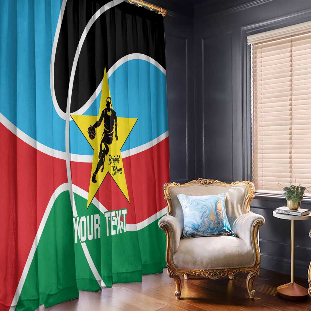 South Sudan Basketball Custom Window Curtain Come On Bright Stars - Wonder Print Shop