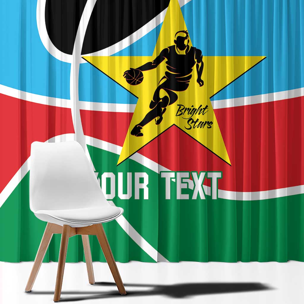 South Sudan Basketball Custom Window Curtain Come On Bright Stars - Wonder Print Shop