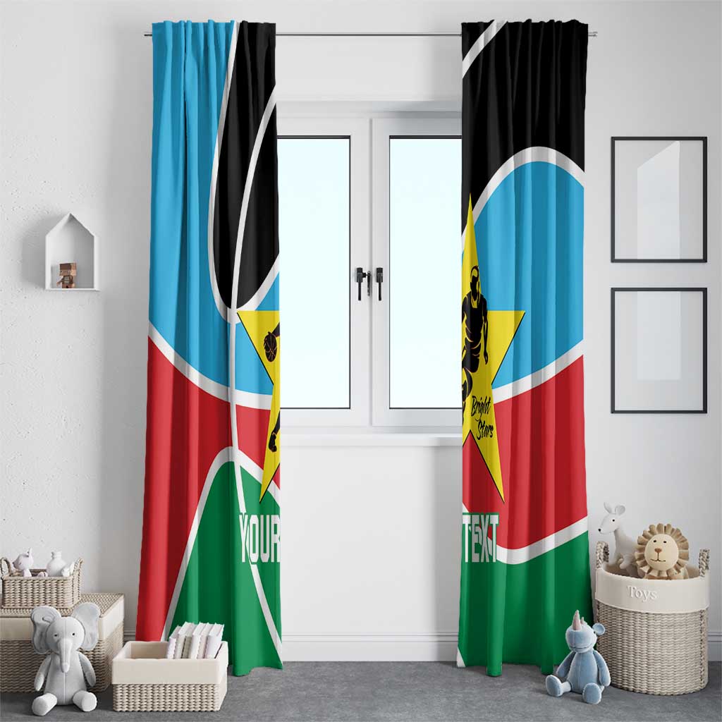 South Sudan Basketball Custom Window Curtain Come On Bright Stars - Wonder Print Shop