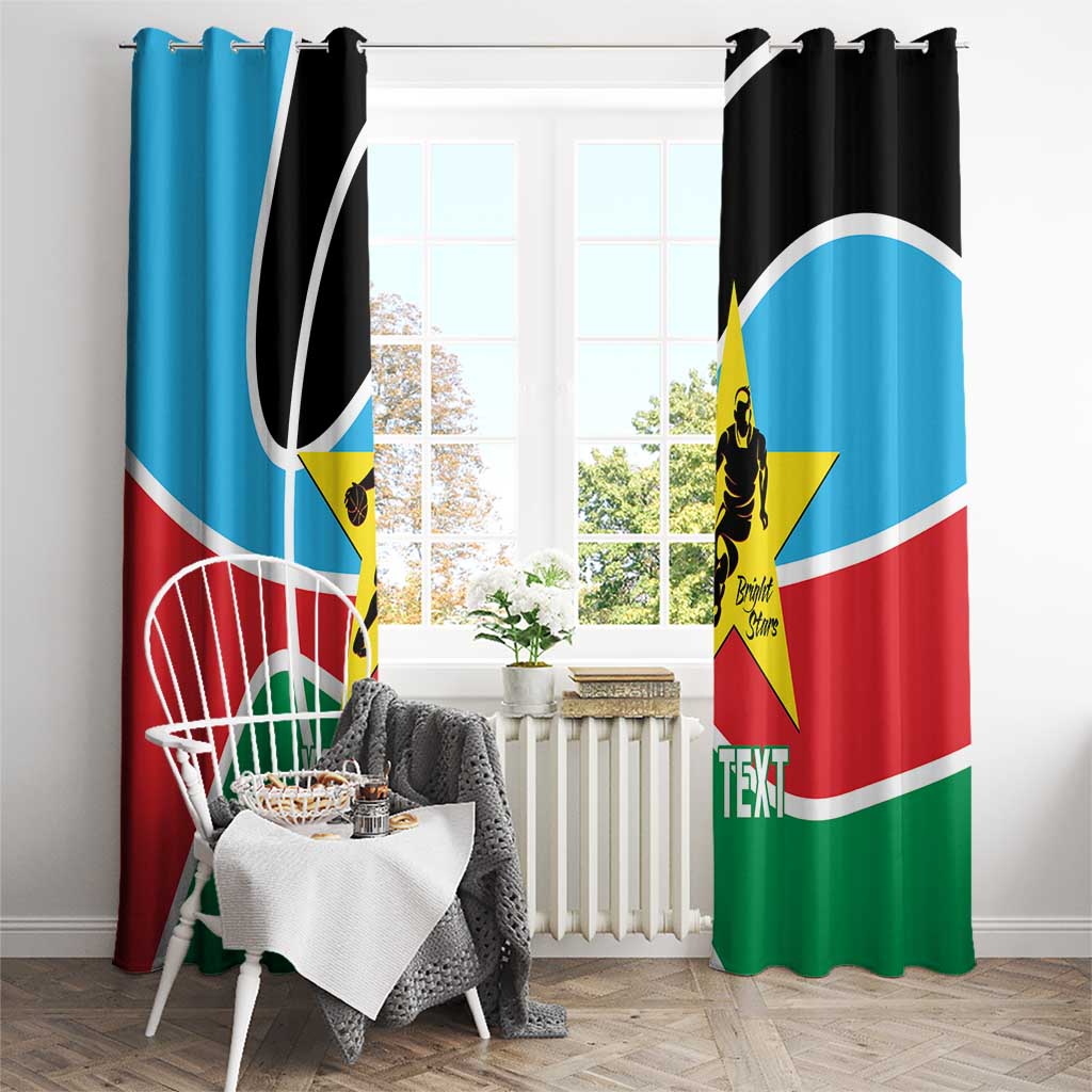 South Sudan Basketball Custom Window Curtain Come On Bright Stars - Wonder Print Shop