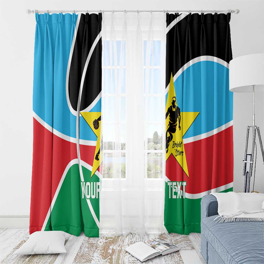South Sudan Basketball Custom Window Curtain Come On Bright Stars - Wonder Print Shop