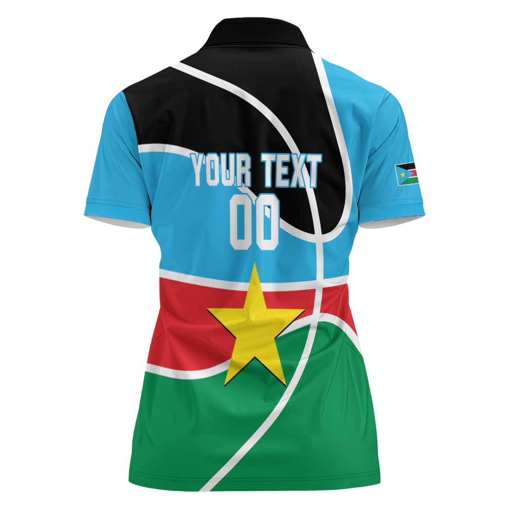 South Sudan Basketball Custom Women Polo Shirt Come On Bright Stars - Wonder Print Shop